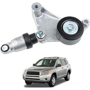 Drive Belt Tensioner Assembly with Pulley Compatible with 2001-2008 Toyota RAV-4 Camry Solara Highlander, 2005-2012 Scion tC xB Replaces 166200W110 1662028010 1662028040 1662028090 SK89360