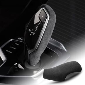 Car Automatic Gear Shift Knob Cover Alcantara Style Car Shifter Protector Gear Shift Headgear Interior Trim Accessories for BMW New 5 Series X3 X4 G30 G01 G02（Black）