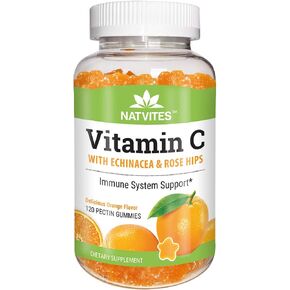 Vitamin C with Echinacea and Rose HIPS Pectin Gummies for Adults 120Count