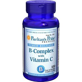 Puritan's Pride Vitamin B-Complex + Vitamin C Time Release-100 Caplets