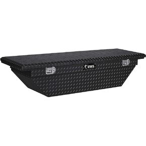 UWS TBS-63-A-LP-BLK Black Single Lid Low Profile Aluminum Toolbox with Beveled Insulated Lid