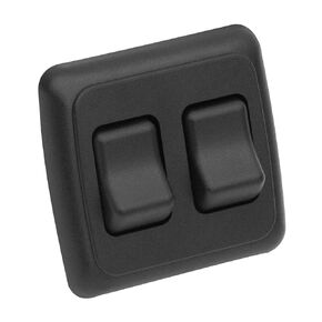 RV Switch SPST Switch On/Off 2 Gang Bezel | RV Electrical | Toggle Switch for Car Boat Truck RV Trailer Yacht Dashboard Switch Replacement (Black)