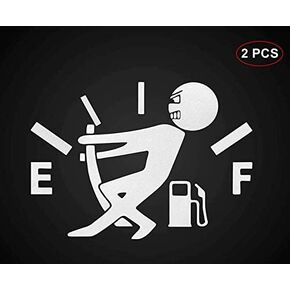 Everyday Funny Car Sticker Pull Fuel Tank Pointer Gas Consumption Decal Fuel Gage Empty Stickers Decoration Fuel Tank Cap Truck Motorcycle (1 Pcs- Black)