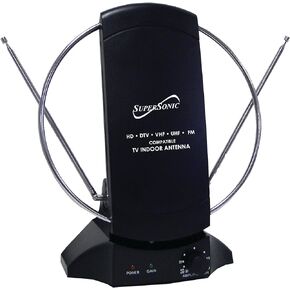 هوائي داخلي مضخم رقمي Supersonic SC-605 HDTV، يدعم بث 1080p/1080i/720p، ويستقبل إشارات تلفزيونية رقمية وتناظرية محلية مجانية، وتقليل الضوضاء، واستقبال FM، يصل مداه إلى 40 ميلًا in Kuwait