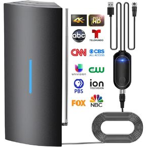 هوائي تلفزيون بمدى 910+ ميل، هوائي تلفزيون رقمي مطور 2024 داخلي مع ثنائيات أقطاب قابلة للتمديد مقاس 17 بوصة، هوائي تلفزيون طويل المدى للتلفزيون الذكي الداخلي - هوائي تلفزيون عالي الدقة كابل محوري 36 قدم... in Kuwait