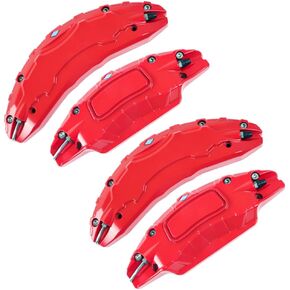 Caliper Covers for Tesla model 3 18" (235/45) 19" (235/40), 18in 19in Wheel Hub Front and Rear Brake Caliper Covers Compatible with Tesla Model 3 2016-2023 (Red)