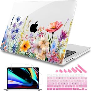 Tuiklol for MacBook Pro 14 Inch Case 2023-2021 Release M3 A2918 A2992 / M2 A2779 / M1 A2442 M1/M2 Pro/Max, Hard Shell Case with Keyboard Cover & Screen Protector for Mac Touch ID,Abstract Gold Flower