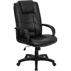 Flash Furniture Jessica High Back Black Fabric Executive Swivel Office Chair with Arms