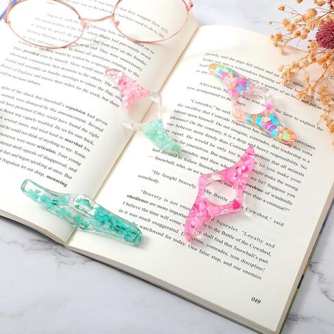 حامل صفحة كتاب من الراتنج للقراءة، 4 قطع من حامل صفحة كتاب الإبهام المصنوع يدويًا من الراتنج، حامل صفحة حلقة الإبهام الشفاف، علامة مرجعية مخصصة، ملحقات قراءة مجانية لمحبي الكتب هدية in Saudi Arabia