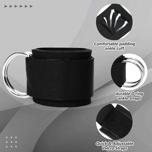 حزام الكاحل لآلات الكابلات، أشرطة الكاحل قابلة للتعديل لآلات الكابلات للنساء مع بطانة من النيوبرين ملحقات الصالة الرياضية ليوم الساق للنساء (زوج) in Kuwait