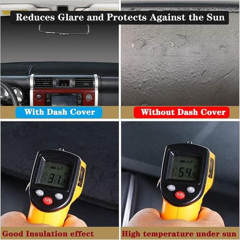 LLKUANG لسيارة Toyota FJ Cruiser 2007-2021 سجادة تيريلين داشمات داشمات داش، غطاء لوحة قيادة السيارة، وسادة تظليل الشمس، ملحقات لوحة داش مضادة للانزلاق (محرك اليد اليسرى) in Kuwait