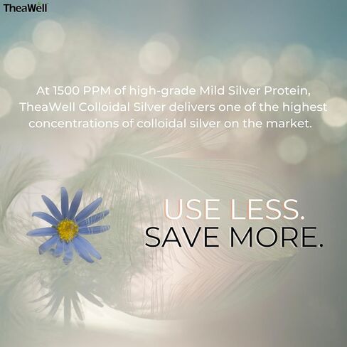 Colloidal Silver 1500 PPM, Super-Strength Concentration, Immune Defense, High-Grade Mild Silver Protein (4.00 Fl Oz, 4.00, Fl Oz) by TheaWell in Saudi Arabia