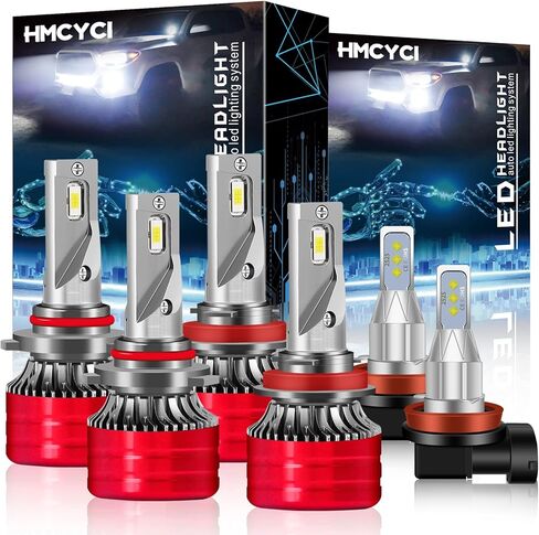 مجموعة مصابيح أمامية LED مناسبة لسيارة Honda Pilot (2006-2018)، 9005 شعاع عالٍ + H11 شعاع منخفض + مصابيح ضباب H11، فائقة السطوع 6500k أبيض بارد، التوصيل والتشغيل، حزمة من 6 قطع in Kuwait