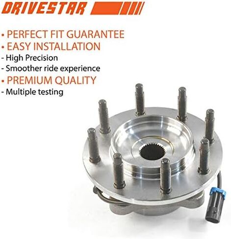 4WD DRIVESTAR 515058 محور العجلة الأمامي الأيسر/الأيمن ومجموعة المحمل لسيارة Chevy Silverado/Avalanche/Suburban، لـ GMC Sierra 1500HD 2500HD/Yukon XL 2500، لـ Hummer H2، 4x4 8 Lug w/ABS in Kuwait