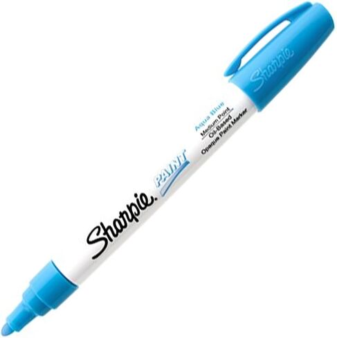 SHARPIE Oil-Based Paint Marker, Medium Point, Aqua Blue, 1 Count - Great for Rock Painting in Saudi Arabia