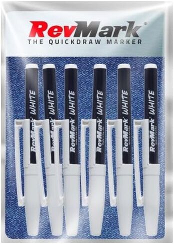 RevMark Bright Series Industrial Marker - 6 Pack - Made in USA - Replaces paint marker for metal, pipe, pvc - WHITE in Saudi Arabia