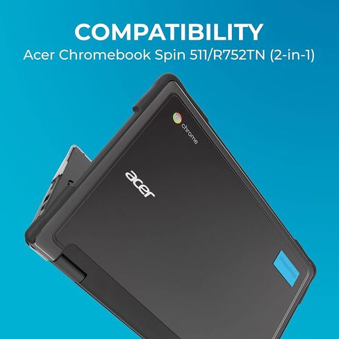 Gumdrop SlimTech Case Fits Acer Chromebook Spin 511/R753T (2-in-1). Designed for K-12 Students, Teachers and Classrooms – Drop Tested, Rugged, Shockproof Bumpers for Reliable Device Protection – Black in Saudi Arabia