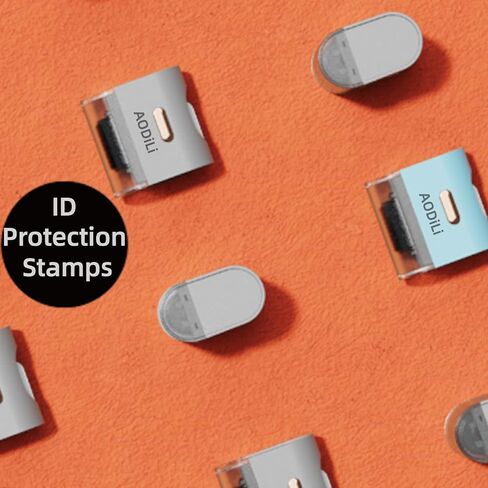 Identity Theft Protection Roller Stamp,Anti Theft ID Privacy Security Stamp with Box Opener,Envelope Cut Blade 3-in-1,Confidential Roller Stamps Guard Personal Info Blockout - Orange in Saudi Arabia