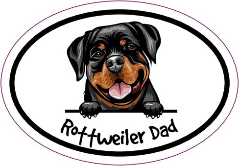 مغناطيس WickedGoodz بيضاوي من نوع Rottweiler Dad - ملصق سيارة مغناطيسي من سلالة الكلاب in Saudi Arabia