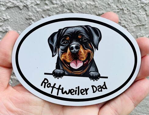 مغناطيس WickedGoodz بيضاوي من نوع Rottweiler Dad - ملصق سيارة مغناطيسي من سلالة الكلاب in Saudi Arabia