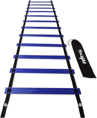 Yes4All 8-12 - 20 Rungs Agility Ladder Speed Training Equipment - Speed Ladder for Kids and Adults with Carrying Bag in Saudi Arabia