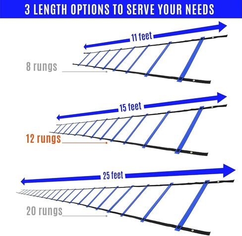 Yes4All 8-12 - 20 Rungs Agility Ladder Speed Training Equipment - Speed Ladder for Kids and Adults with Carrying Bag in Saudi Arabia