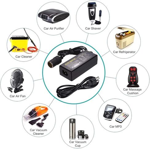 محول تيار متردد إلى تيار مستمر، Warmstor 8.5 أمبير 102 وات 110-220 فولت إلى 12 فولت مقبس ولاعة السجائر في السيارة تيار متردد إلى تيار متردد/تيار مستمر محول طاقة لمكنسة السيارة وغيرها من الأجهزة 12 فولت أقل من 100 وات in Kuwait