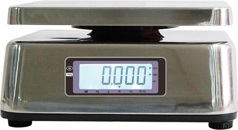 TVS Portion Control Stainless Steel Washdown Scale, Lb/Oz/Kg/g Switchable, Low Profile Design, 12lb Capacity, 0.002lb Readability, Dual Display, NTEP Legal for Trade COC #19-058 in Saudi Arabia