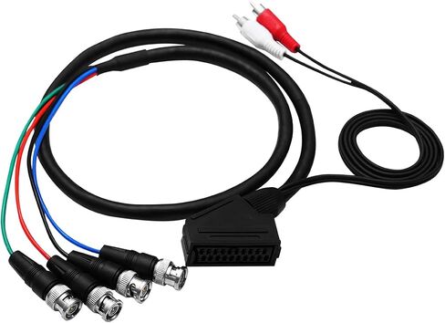 كابل ألعاب صوت وفيديو أنثى RGB Euro SCART إلى 4 RGB BNC و2 RCA، يستخدم متوافق مع شاشات سلسلة Sony PVM BVM، وشاشة JVC Series TM-H1750CG TM-H1950CG، ووحدة تحكم Neo Geo CD وما إلى ذلك in Saudi Arabia