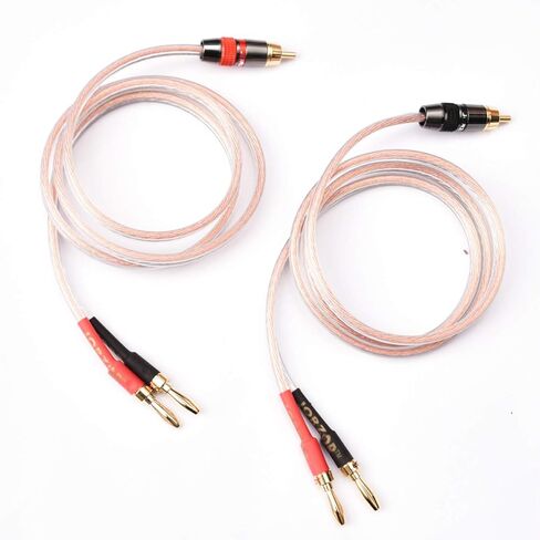 2 Pack Audiophile 14 AWG OFC Speaker Wire, with RCA Male (Black & Red) to 2 Banana Plugs (1M(3.3FT)) in Saudi Arabia