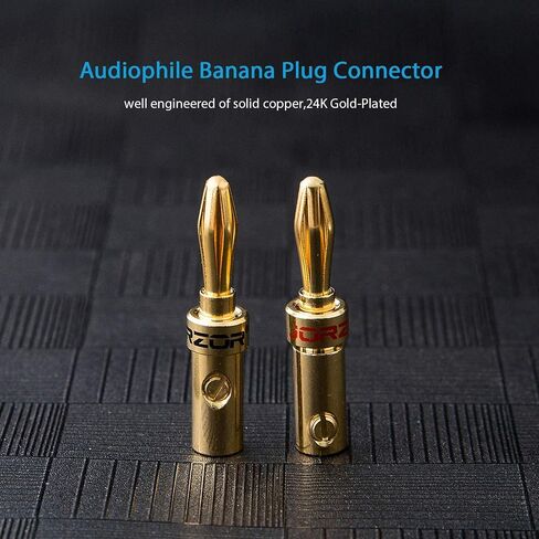 2 Pack Audiophile 14 AWG OFC Speaker Wire, with RCA Male (Black & Red) to 2 Banana Plugs (1M(3.3FT)) in Saudi Arabia