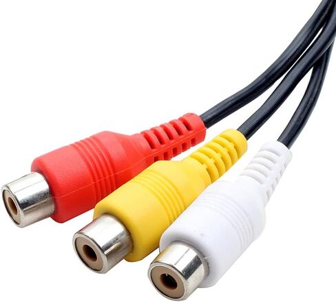 3RCA AV كابل مقسم الصوت والفيديو 1 في 3 خارج 1 في 2 خارج مشغل DVD وحدة التحكم في الألعاب جهاز عرض تلفزيون خارجي محول محول 3 ذكر 9 أنثى 20 سم in Saudi Arabia