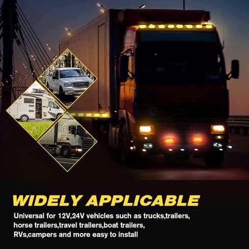 10 قطع من ضوء العنبر الأحمر 2.5 بوصة 2 صمام ثنائي بيضاوي لشاحنة المقطورة ضوء علامة جانبية، 2 صمامات ثنائية للتركيب على السطح، أضواء مجاملة LED للقوارب البحرية، وتخليص LED للمقطورة وأضواء علامة جانبية in Kuwait