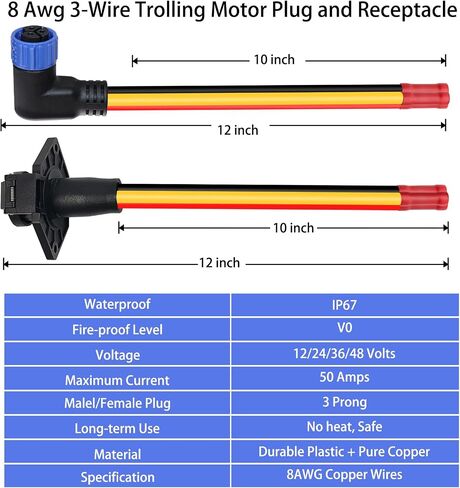 Trolling Motor Plug and Receptacle,12V/24V/36V/48V Trolling Motor Plug in Kuwait
