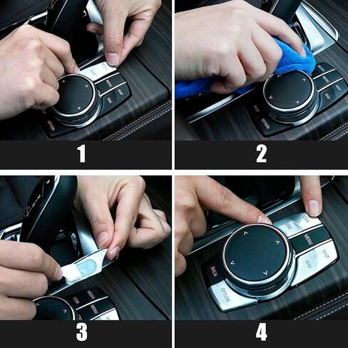 7-زر التحكم في الوسائط المتعددة مقبض تقليم ملصقات الديكور استبدال لسيارات BMW X1 X3 X4 X5 X6 IDRIVE in Kuwait