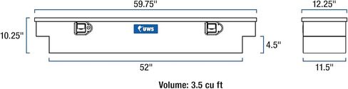 UWS EC10903 صندوق أدوات UTV من الألومنيوم ذو الجدار الثقيل باللون الأسود غير اللامع مقاس 59 بوصة، حدد Polaris Ranger، بدون أقواس in Saudi Arabia