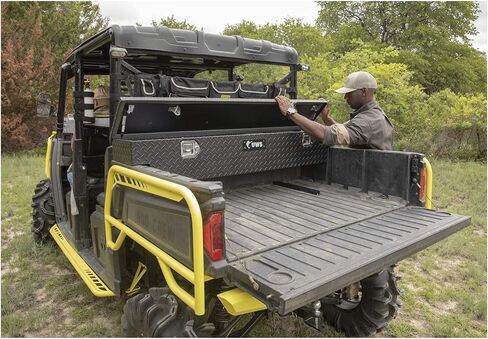 UWS EC10903 صندوق أدوات UTV من الألومنيوم ذو الجدار الثقيل باللون الأسود غير اللامع مقاس 59 بوصة، حدد Polaris Ranger، بدون أقواس in Saudi Arabia