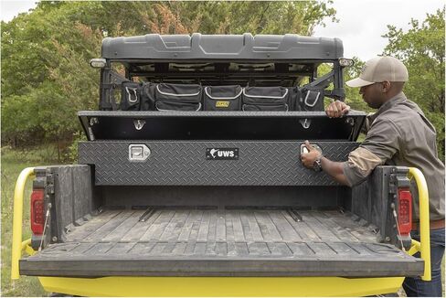 UWS EC10903 صندوق أدوات UTV من الألومنيوم ذو الجدار الثقيل باللون الأسود غير اللامع مقاس 59 بوصة، حدد Polaris Ranger، بدون أقواس in Saudi Arabia