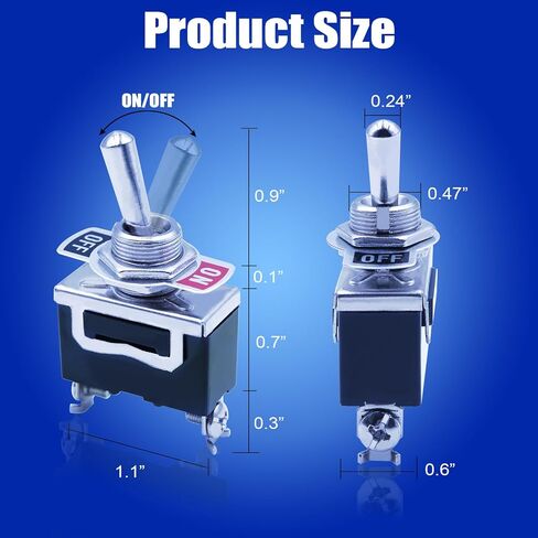 3 قطع مفتاح تبديل معدني 12 فولت مفتاح تشغيل/إيقاف 2 موضع SPST مفتاح هزاز شديد التحمل مفتاح السيارات البحرية مع غطاء غطاء حذاء مقاوم للماء، 15 أمبير 250 فولت 20 أمبير 125 فولت in Kuwait