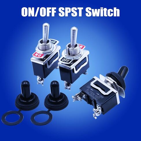 3 قطع مفتاح تبديل معدني 12 فولت مفتاح تشغيل/إيقاف 2 موضع SPST مفتاح هزاز شديد التحمل مفتاح السيارات البحرية مع غطاء غطاء حذاء مقاوم للماء، 15 أمبير 250 فولت 20 أمبير 125 فولت in Kuwait