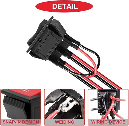 8Pcs DPDT 6 Pins 3 Position ON/Off/ON Rocker Toggle Switch AC 20A/125V 16A/250V for Car and Boat with Pre-soldered Wires (Red/Black) in Saudi Arabia