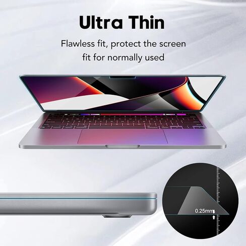 [عبوة واحدة] واقي شاشة من الزجاج المقسى لجهاز MacBook Air 13.6 M2 2022 كمبيوتر محمول حساس باللمس مقاوم للخدش لجهاز Macbook 13.6 بوصة مرشح شاشة كمبيوتر محمول خالٍ من الفقاعات وواقي شاشة رفيع للغاية in Kuwait