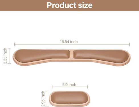 MOSISO PU Keyboard Wrist Rest Set with Wooden Base&Memory Foam, Ergonomic Keyboard Mouse Wrist Support for Typing, Gaming Pain Relief Pad Wrist Cushion for Computer, Laptop, Home & Office, Air Blue in Saudi Arabia