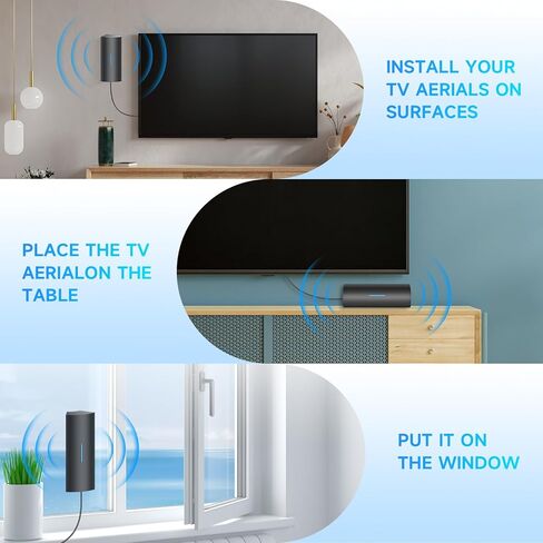 910+ Miles Range TV Antenna, 2024 Upgraded Digital TV Antenna Indoor with 17 INCH Adujustable Extendable Dipoles, Long Range TV Antenna for Smart TV Indoor - HD TV Antenna 36ft Coax Cable… in Kuwait