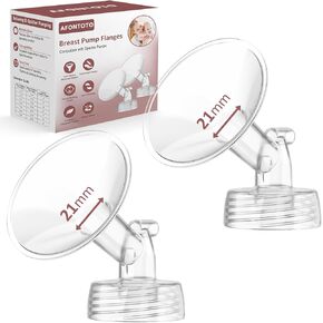 21mm Flanges Compatible with Spectra S2 S1 9 Plus Synergy Gold Breastpump, Not Original Spectra Replacement Pump Parts, Wide Mouth Flange Accessories for Elastic Nipples Work with Backflow Protector