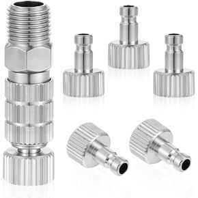 6 Pack Airbrush Quick Release Disconnect Adapter Release Disconnect Fitting Connector Male and Female Connections Adapter Adjustable Control Valve Airbrush Accessories