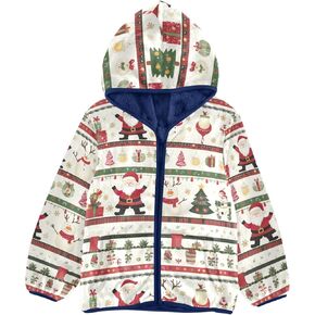 CHIFIGNO Cute Boys Zip up Hoodie Printed Boys Jackets Winter Coats for Boys with Pockets for Toddler and Kids
