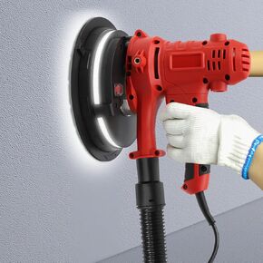 1200W Electric Drywall Sander, Portable Handheld Orbital Sander with LED Lighting & 6PCS Sandpapers, Drywall Hand Sander Tools, Drywalls Sanders with Adjustable Speed & Suction