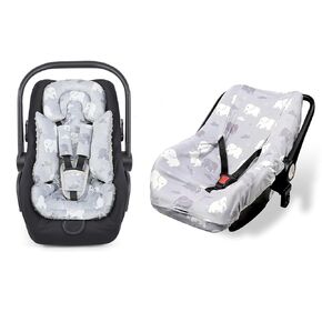 TANOFAR Baby Car Seat Cover Liner, Infant Carseat Cover Liner & Car Seat Head Support Baby - Infant Car Seat Insert for Newborn Girls Boys