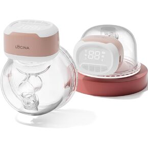 Wearable Breastfeeding Pump Hands Free of Long Battery Life, Ultra-Quite Portable Breast Pump with 3 Modes and 9 Levels, LED Display, Anti-backflow, 16/18/20/22/24mm Flanges & Inserts, 2 Pack (Pink)